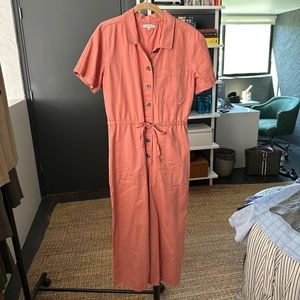 Madewell coral/peach  jumpsuit